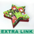 Hoja de empaquetado en forma de estrella del regalo de la Navidad de la cartulina del sello de encargo de alta calidad de los proveedores de China